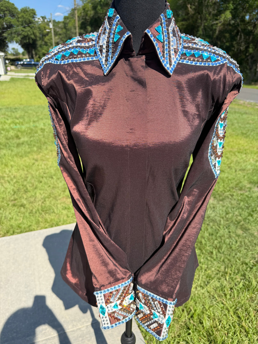 Small Brown/Blue Day Shirt (Half Sleeve)