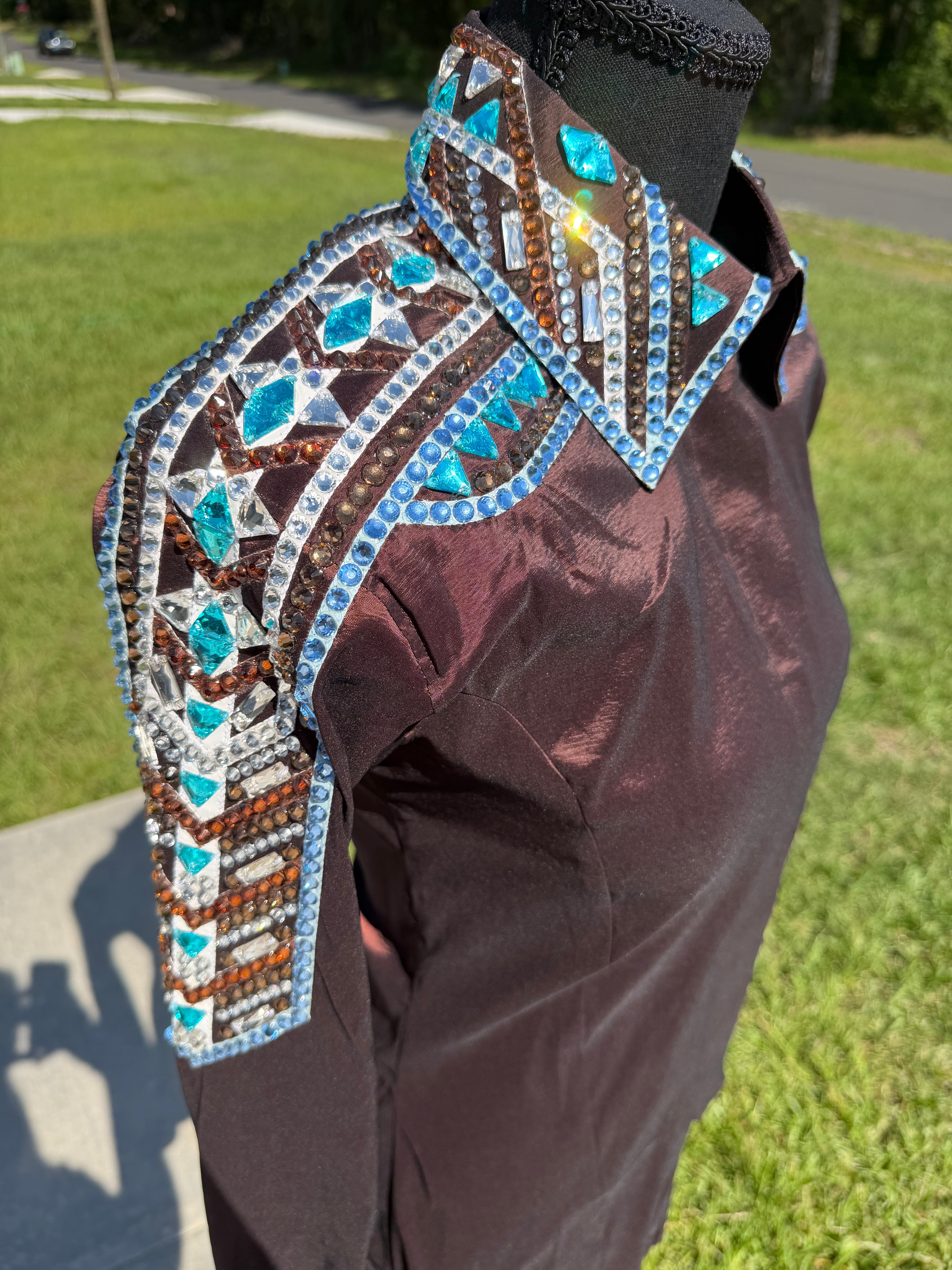 Small Brown/Blue Day Shirt (Half Sleeve)