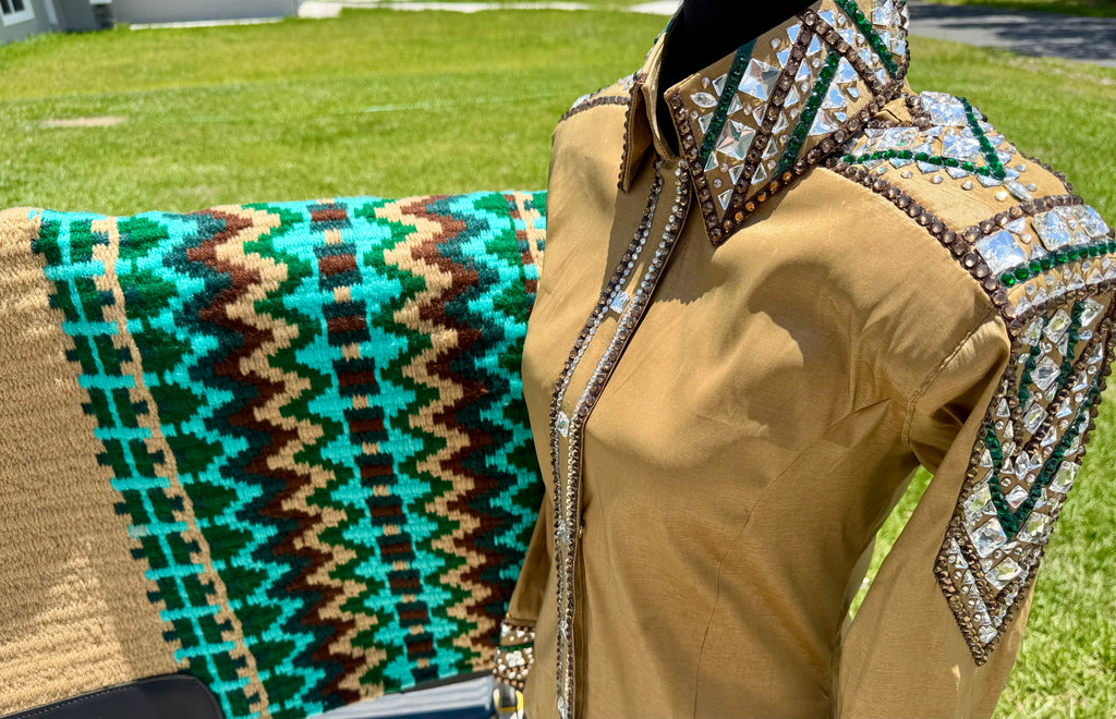 Small Tan/Green/Mint Day Shirt/Pad Set