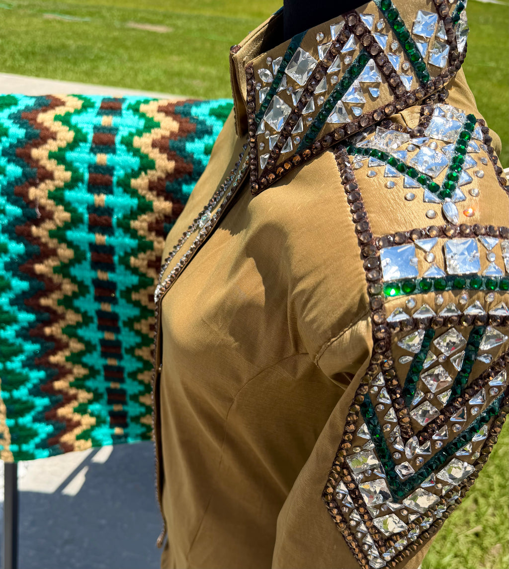 Small Tan/Green/Mint Day Shirt/Pad Set