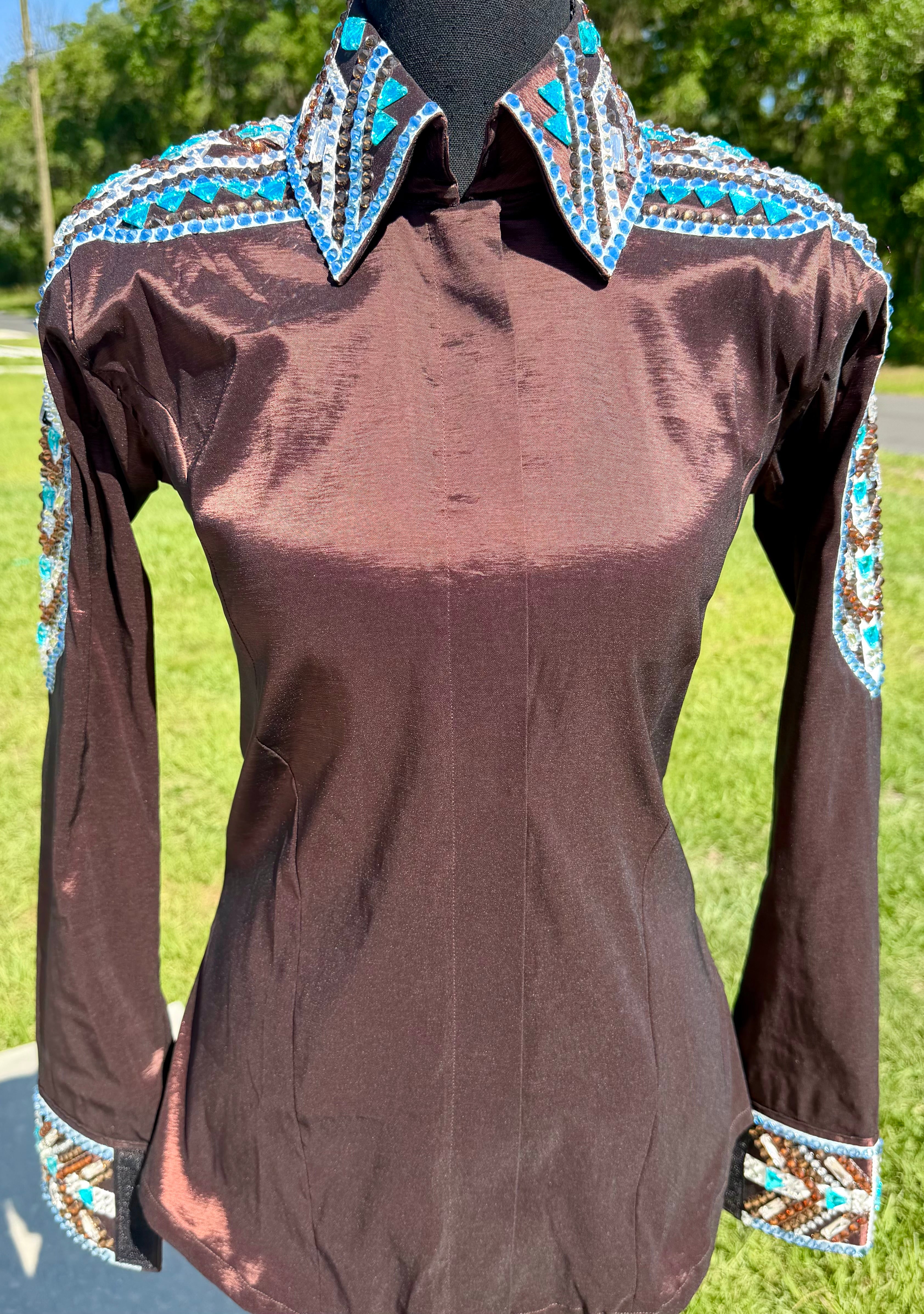 Small Brown/Blue Day Shirt (Half Sleeve)