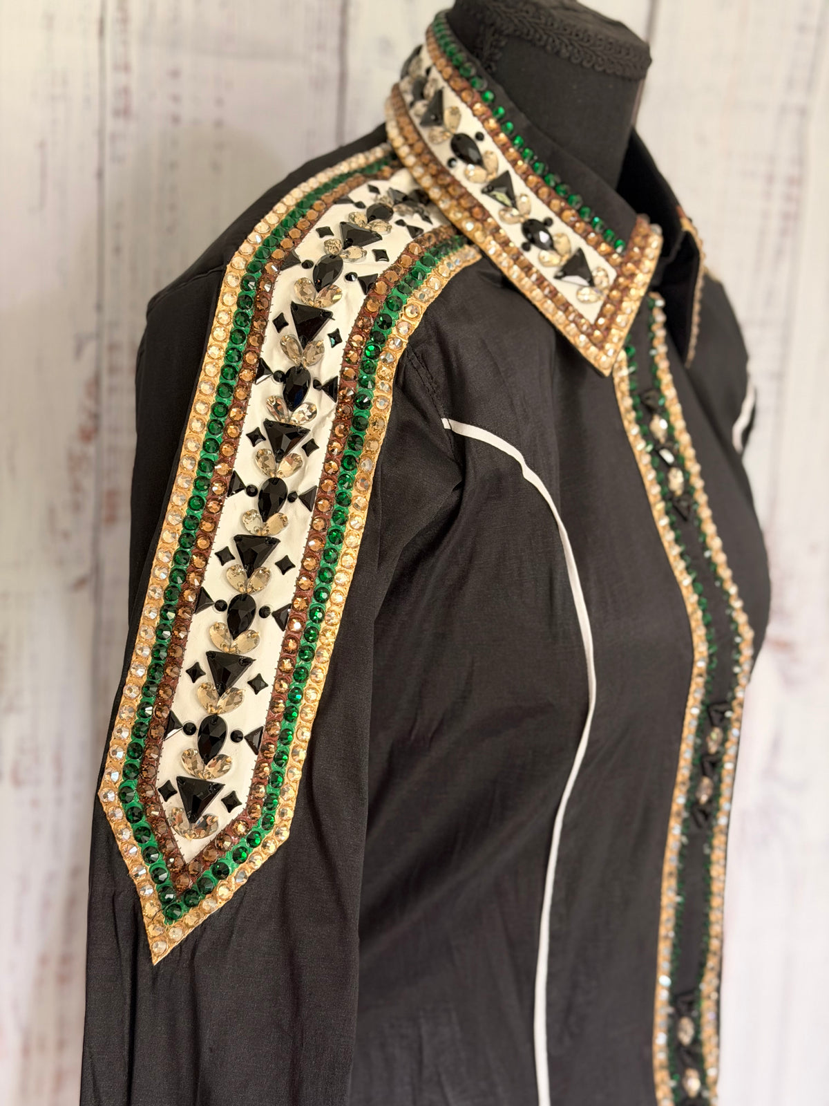 Medium Taffeta Day Shirt - half sleeve Black,Gold,Green,White