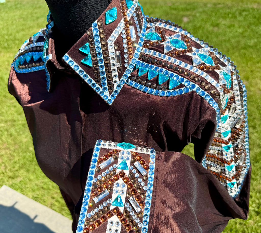 Small Brown/Blue Day Shirt (Half Sleeve)