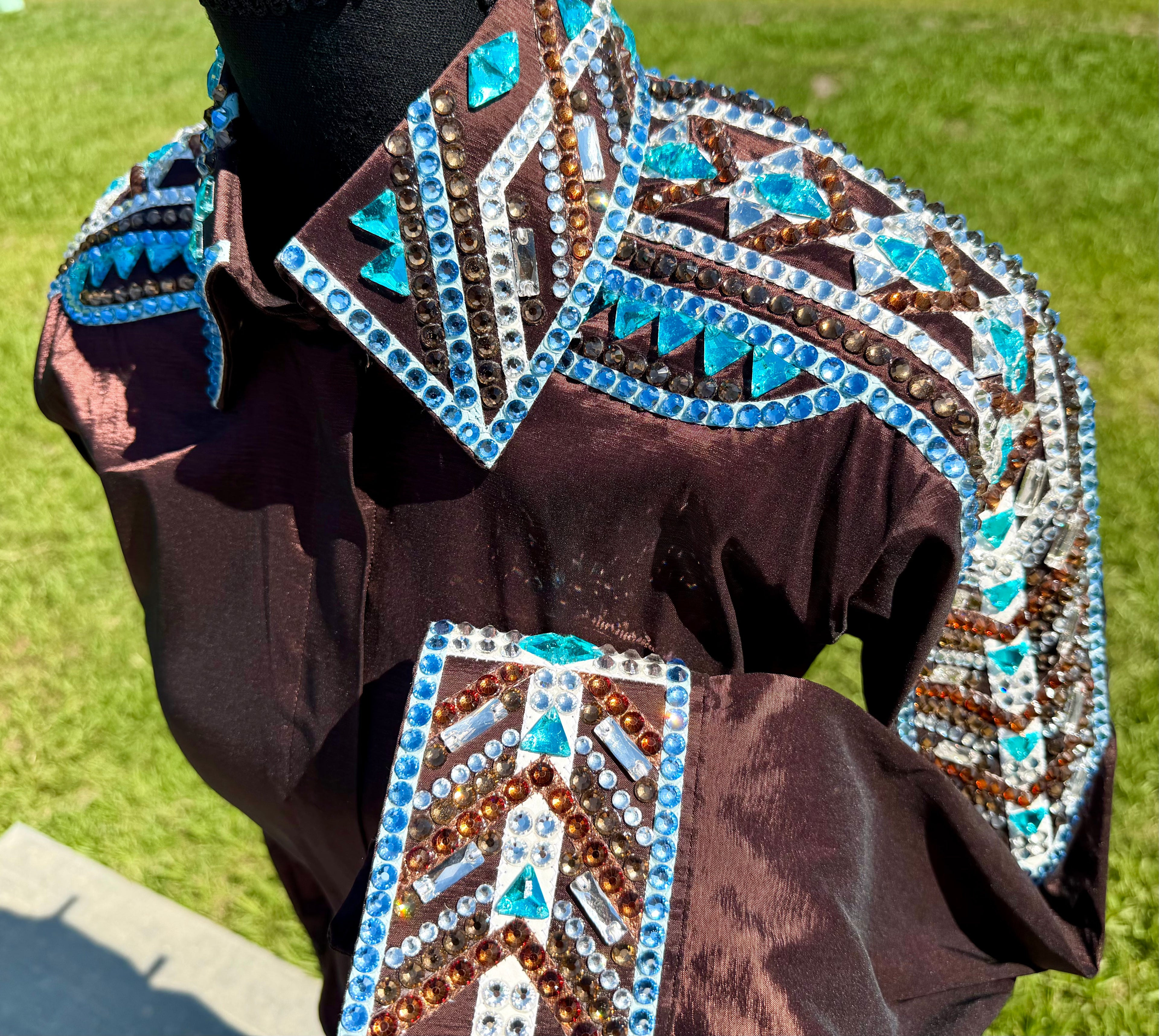 Small Brown/Blue Day Shirt (Half Sleeve)