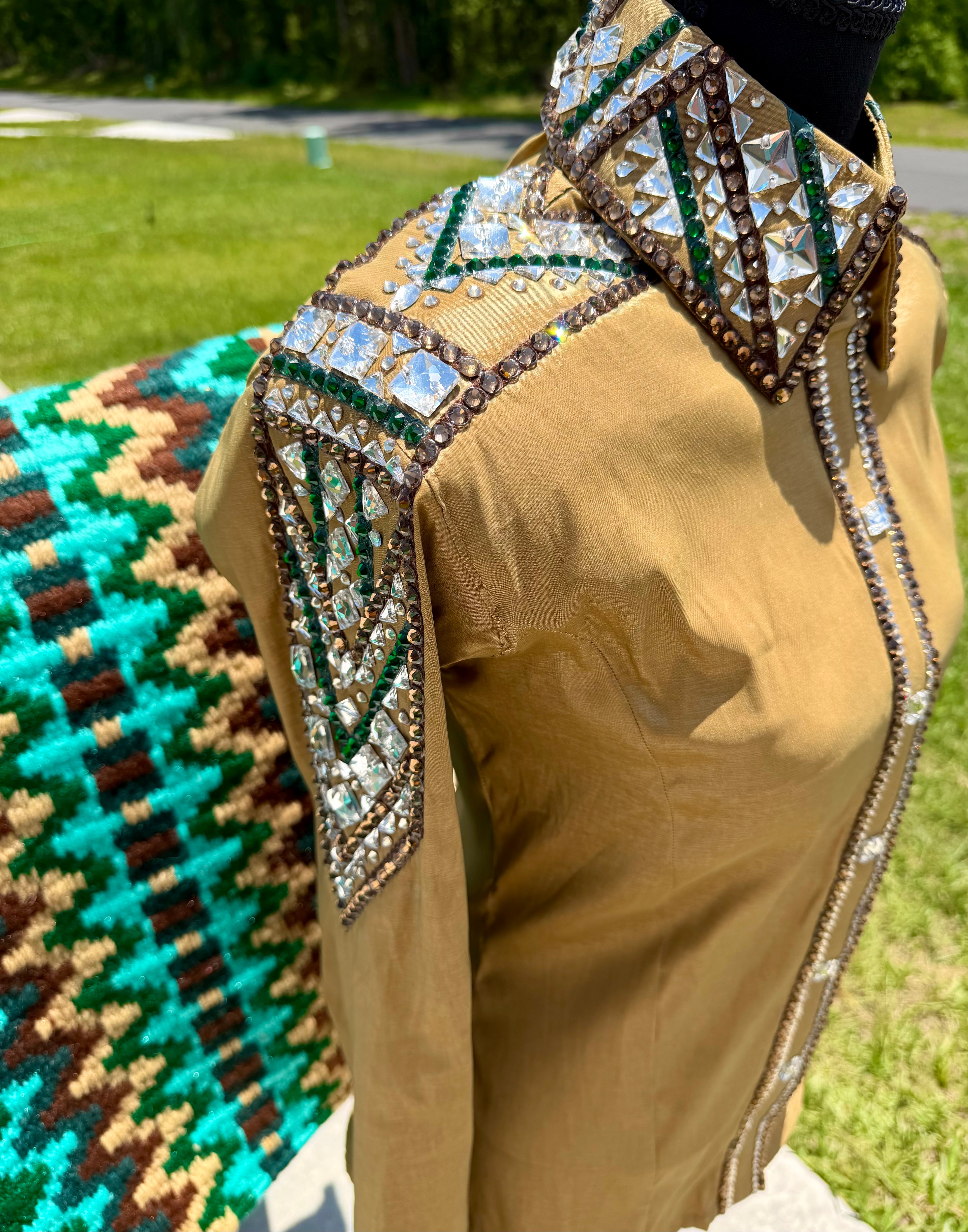 Small Tan/Green/Mint Day Shirt/Pad Set