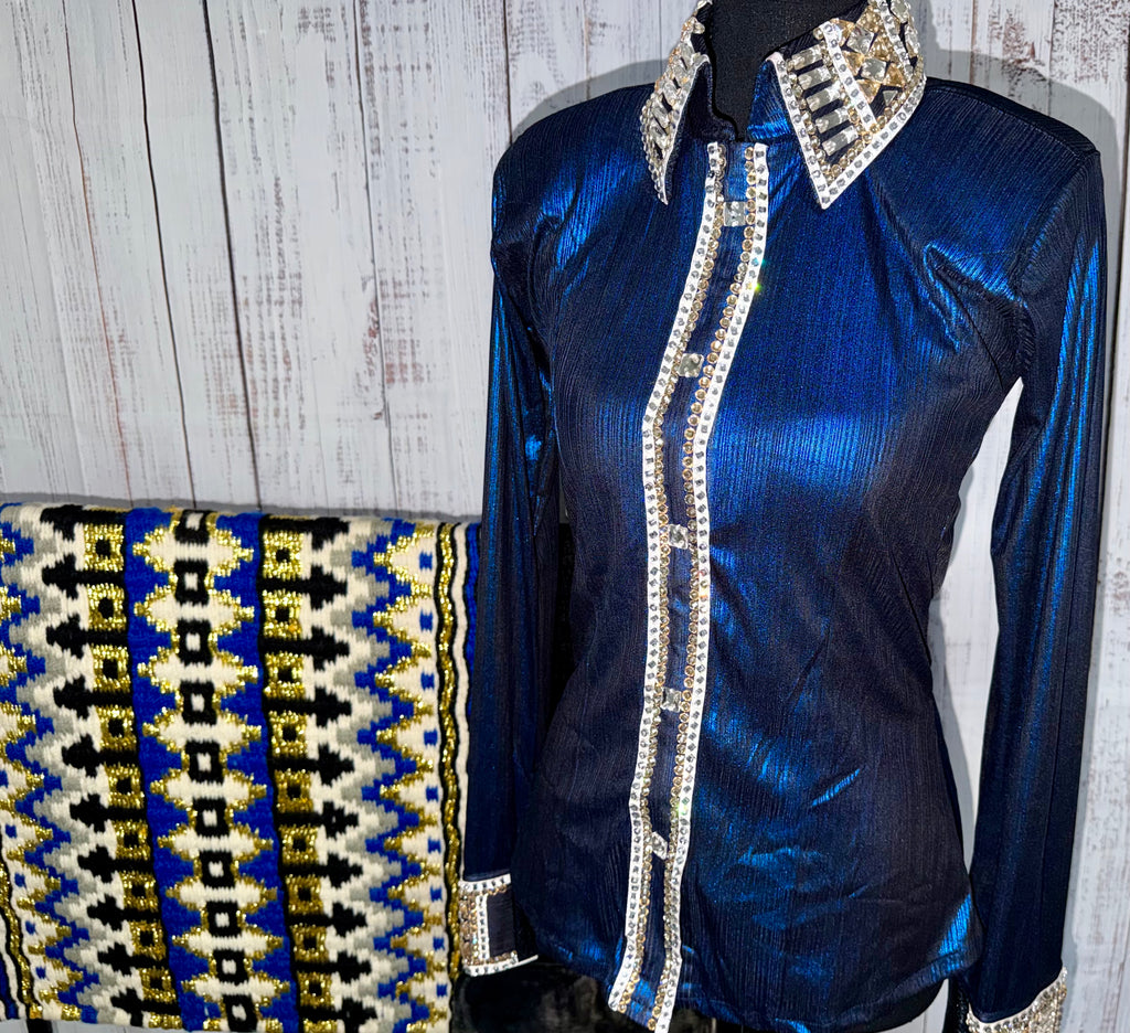 Small “Stella” Blue Metallic Lycra