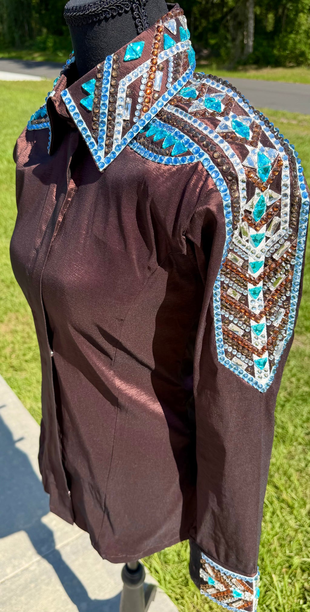 Small Brown/Blue Day Shirt (Half Sleeve)