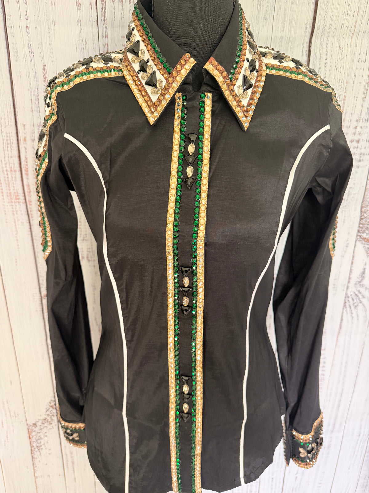 Medium Taffeta Day Shirt - half sleeve Black,Gold,Green,White