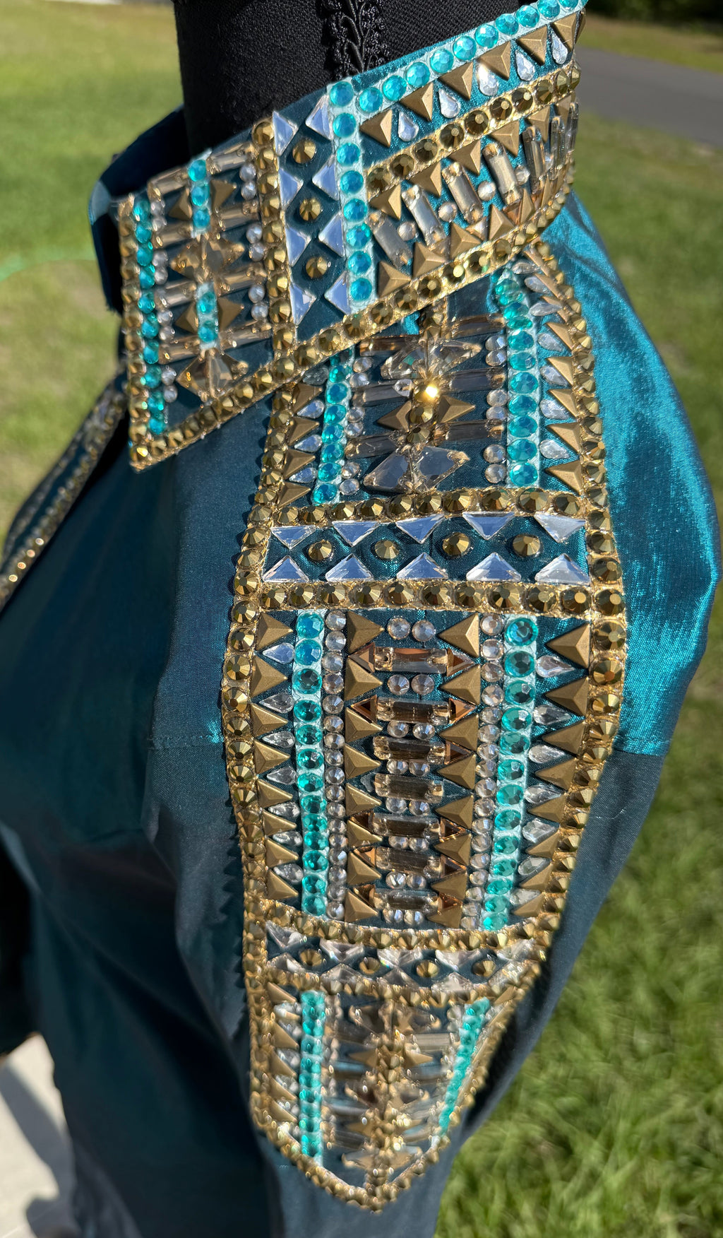 Sm/Med “Freya” Ocean Teal Day Shirt (Half Sleeve)