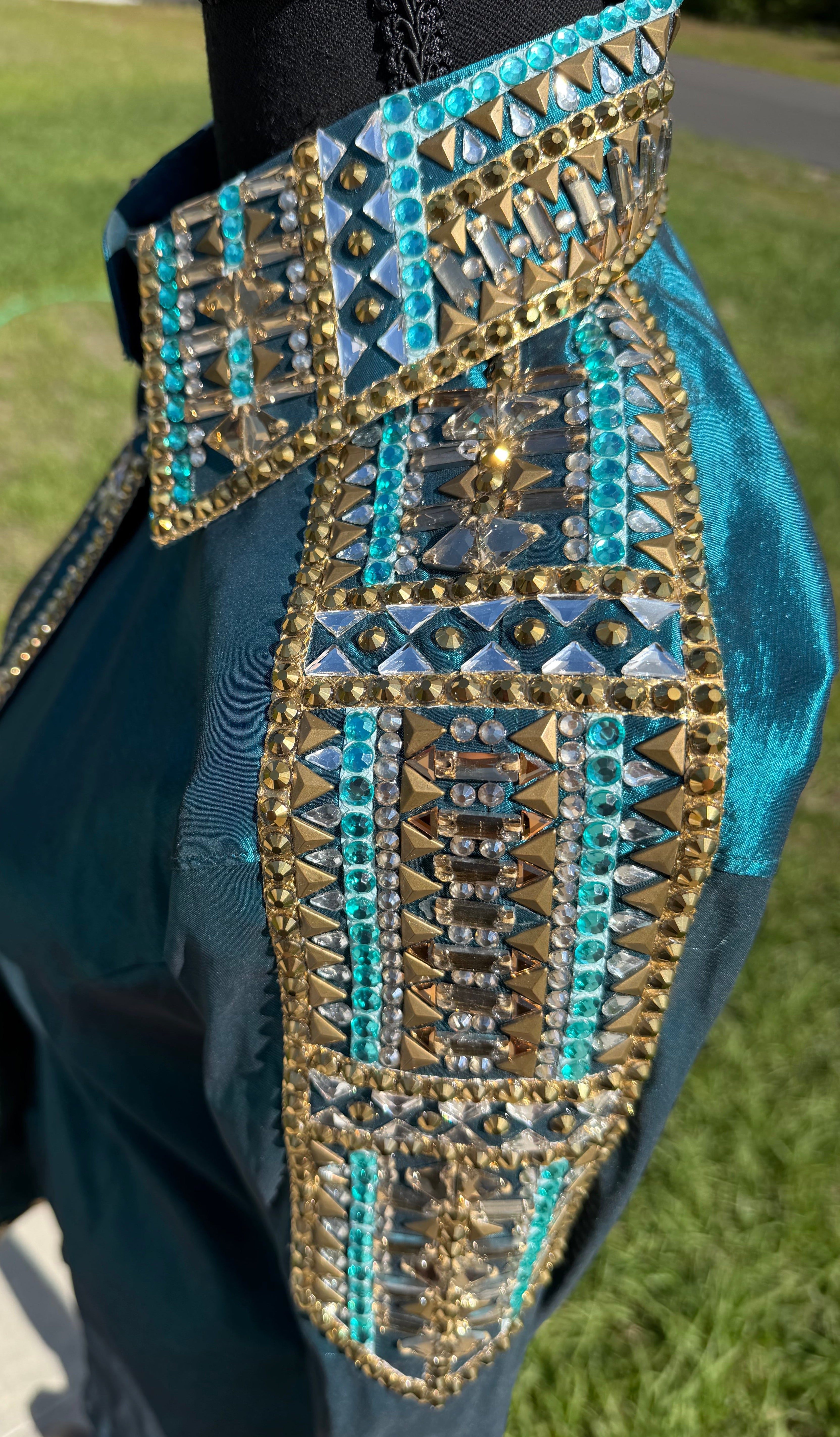 Sm/Med “Freya” Ocean Teal Day Shirt (Half Sleeve)