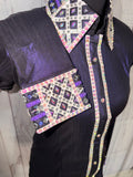 Small Purple Metallic Lycra - Cuff/Collar design