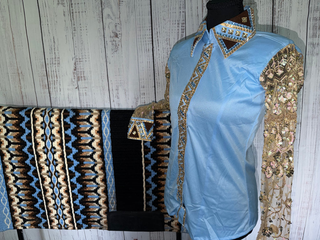 Small Light Blue/ Tan day shirt
