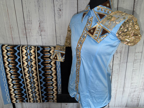 Light Blue/ Tan day shirt - REORDER