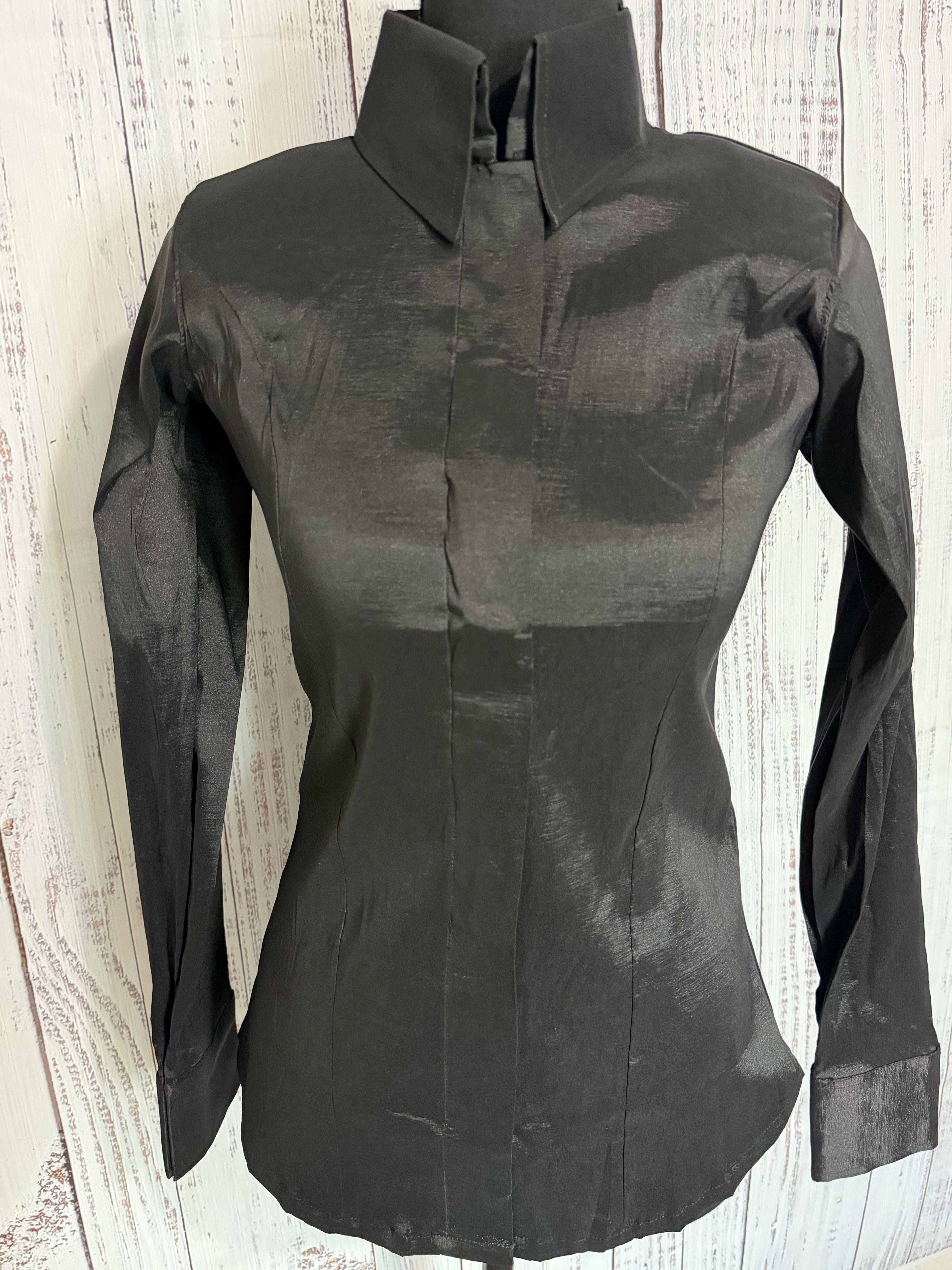 Black Taffeta Plain Shirt